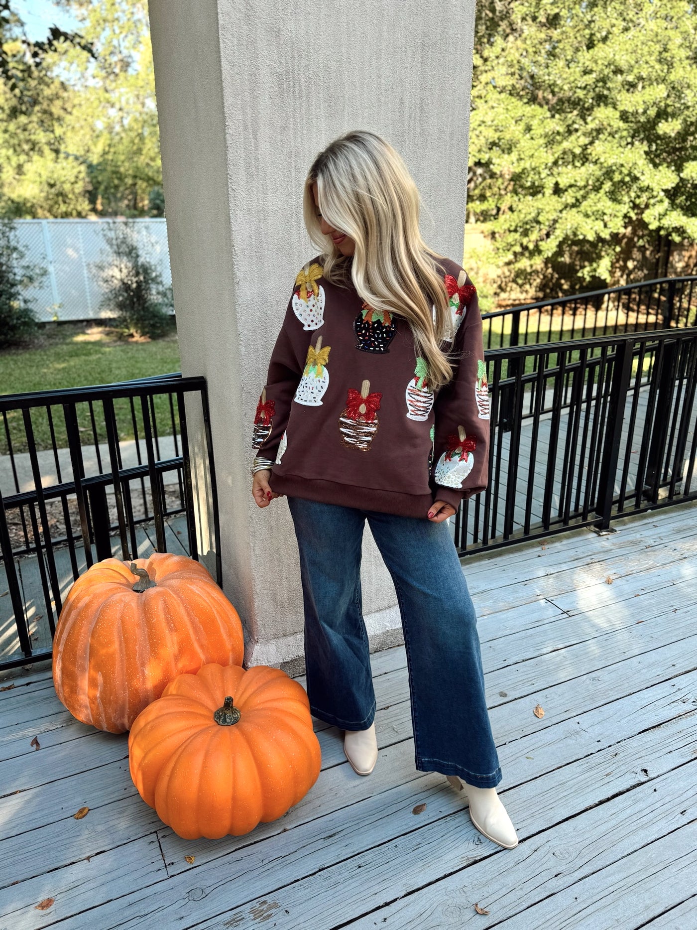 Queen of Sparkles Brown Candy Apple Sweatshirt