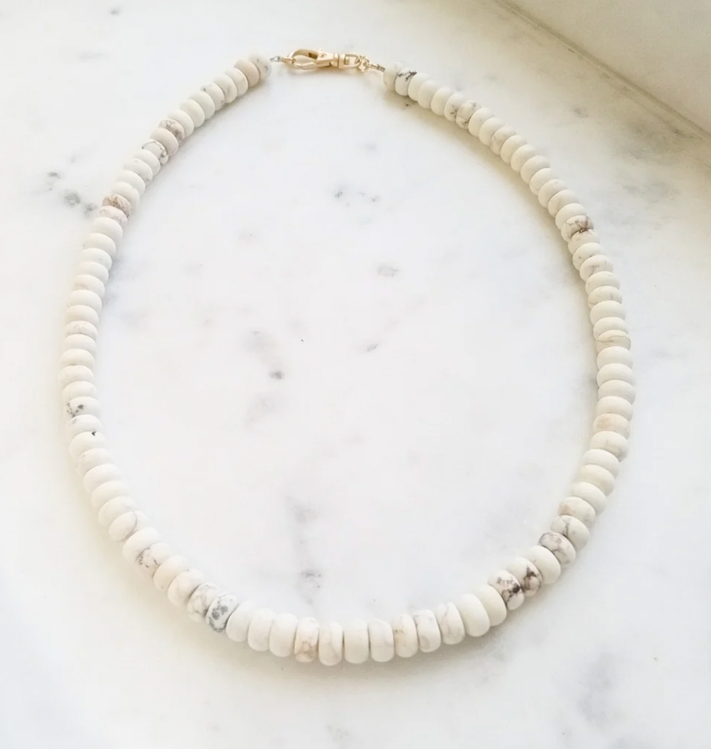 Virtue Jewelry Cream Gemstone Layering Necklace