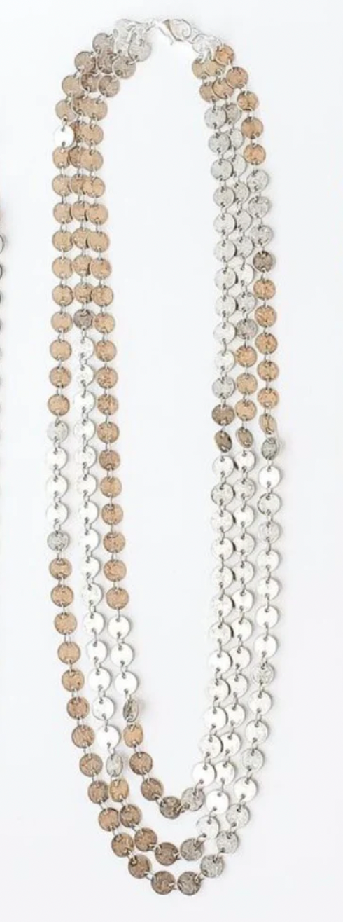 Virtue Jewelry Silver Triple Coin Necklace