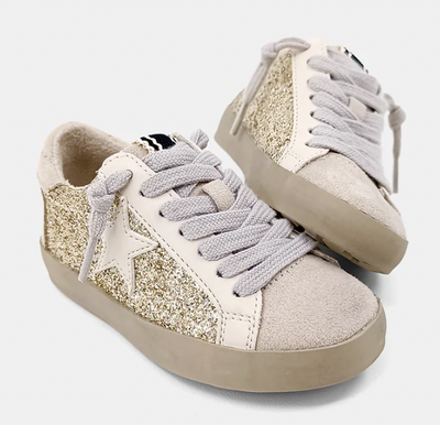 ShuShop Paula Toddler Sneakers in Gold Glitter