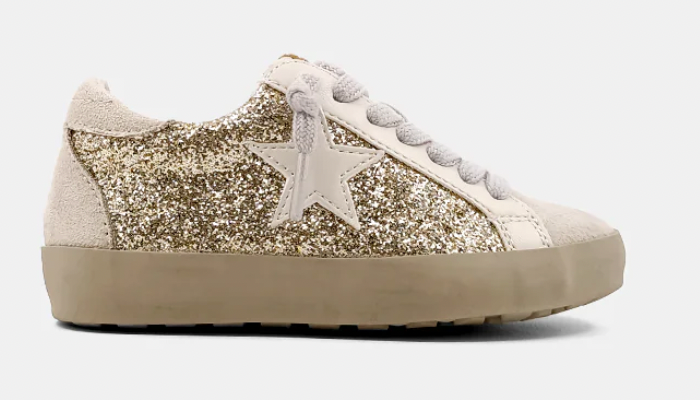 ShuShop Paula Toddler Sneakers in Gold Glitter