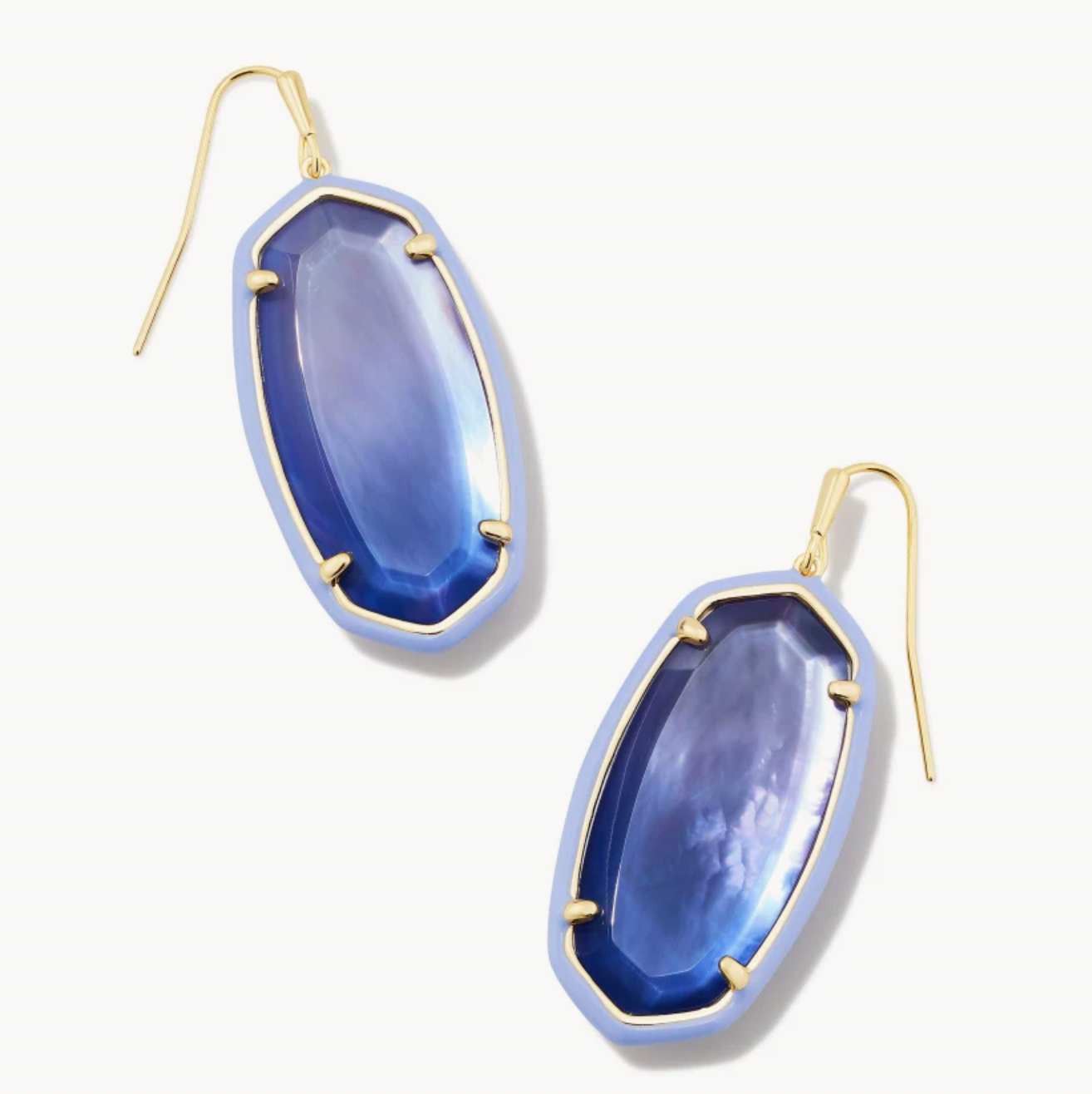 Kendra Scott Elle Gold Drop Earrings in Dark Lavender