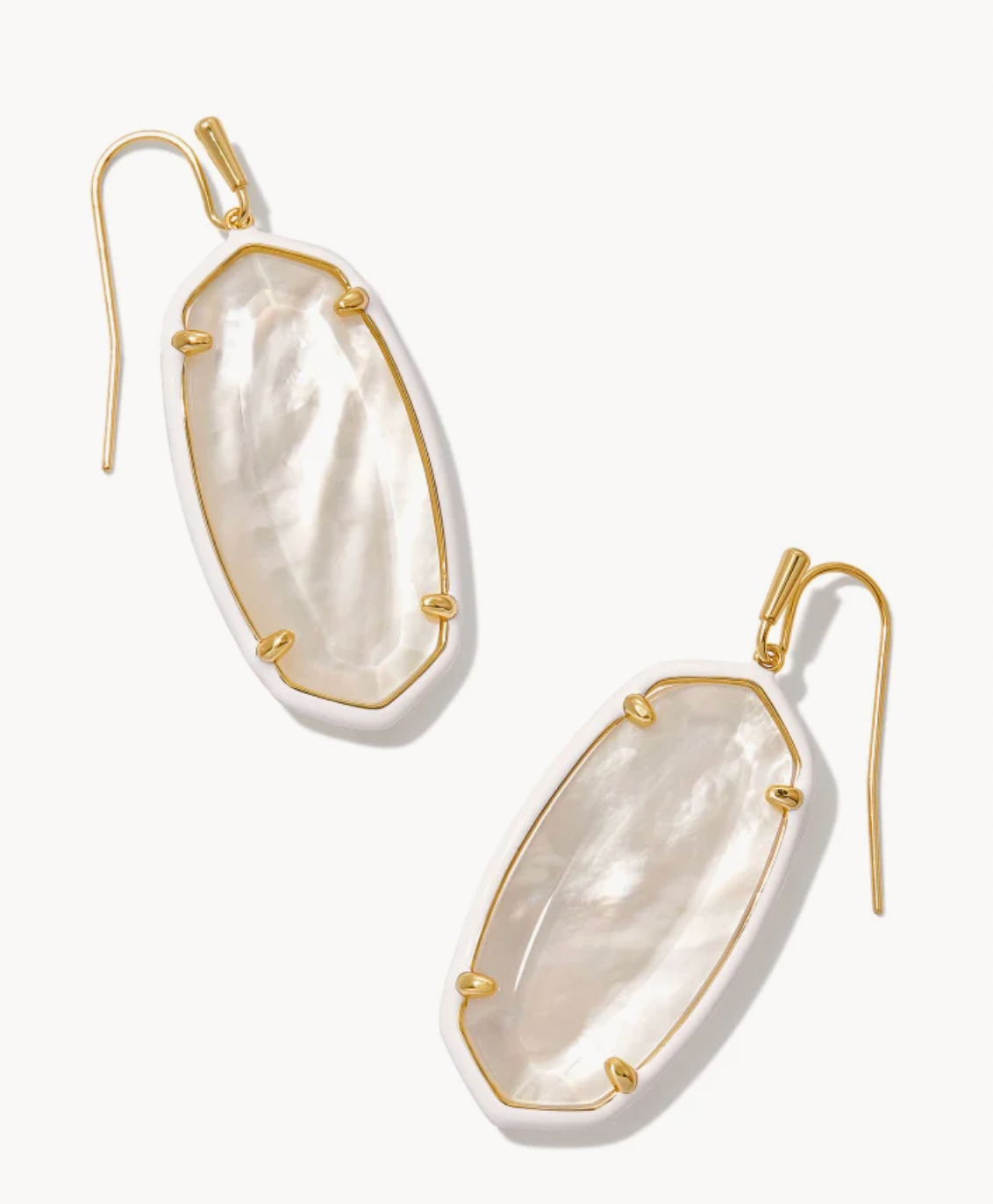 Kendra Scott Elle Gold Drop Earrings in Ivory