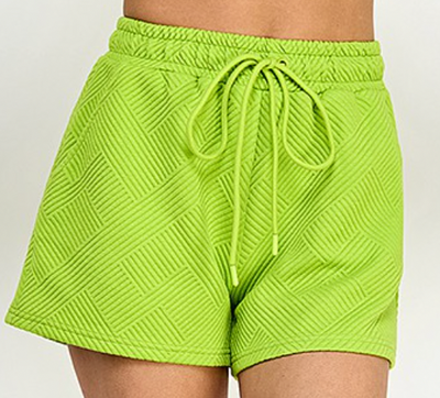 Lime Textured Lounge Top and Short Set