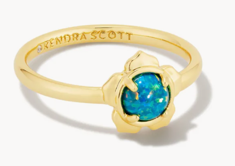 Kendra Scott Susie Gold Band Ring in Marine Kyocera Opal