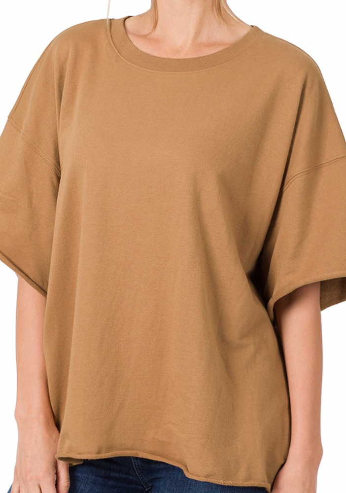 Oversized French Terry Raw Seam Tee