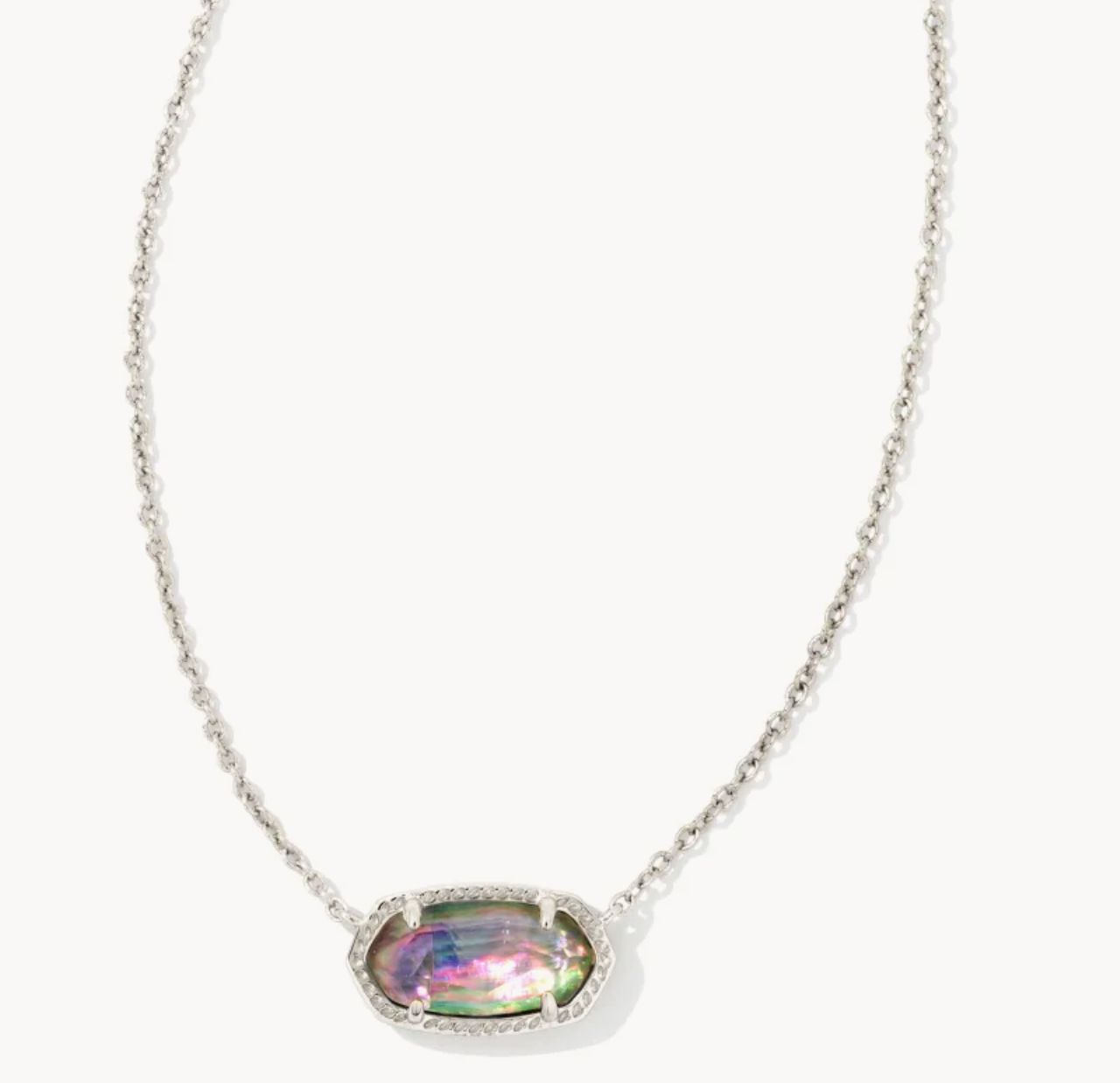 Kendra Scott Elisa Silver Necklace in Lilac Abalone