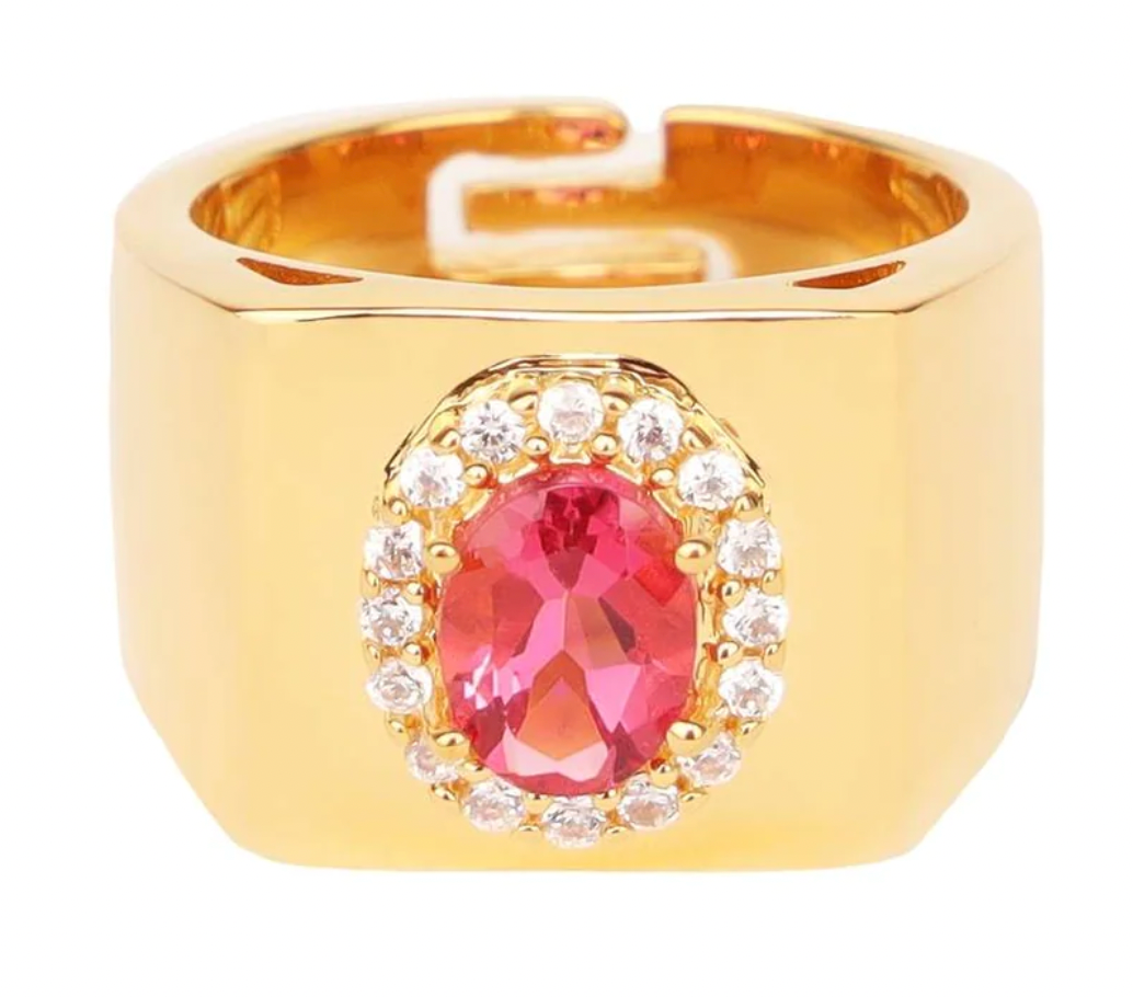 BuDhaGirl Birthday Ring - BDG Pink Morganite/White