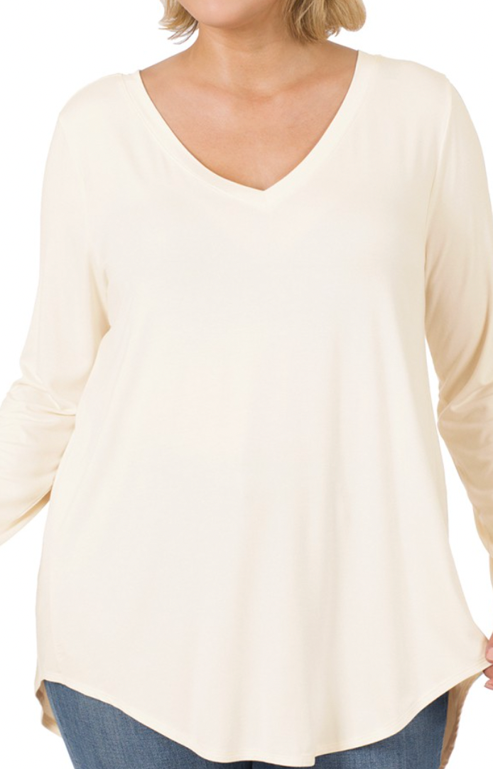 Ultra Soft Long Sleeve V-Neck Top