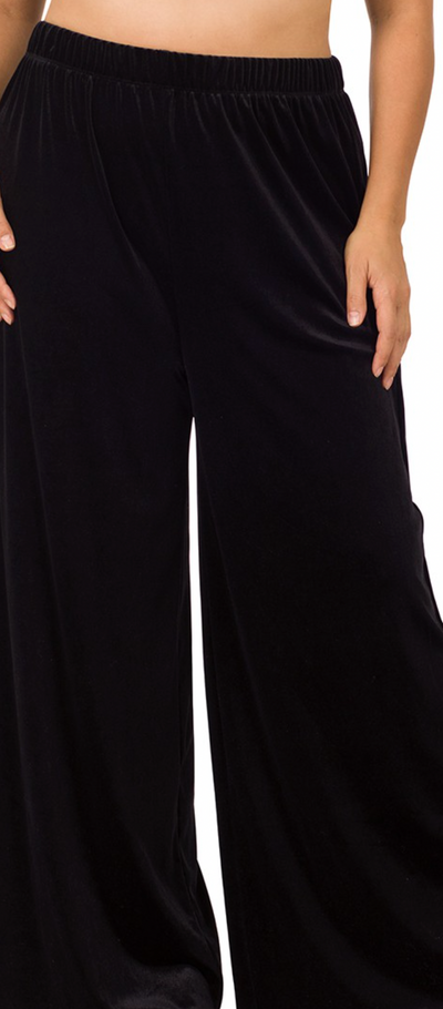 Velvet Wide Leg Pants