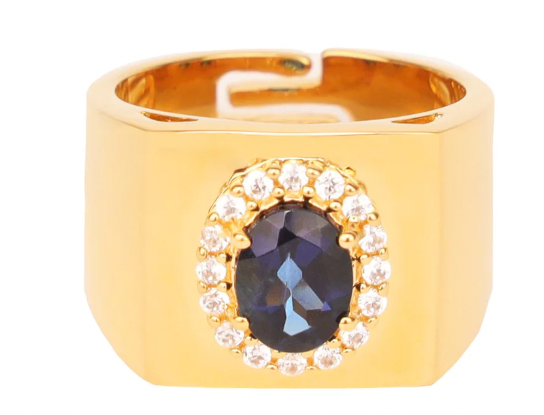 BuDhaGirl Birthday Ring - Sapphire/White