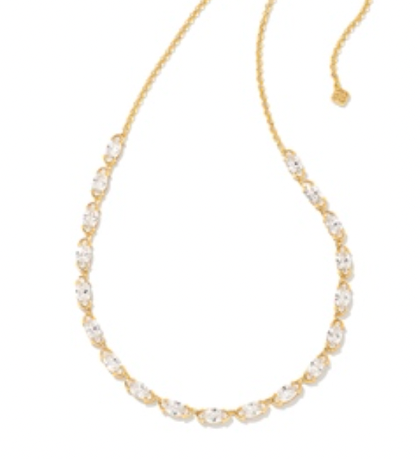 Kendra Scott Gold Genevieve White Crystal Strand Necklace