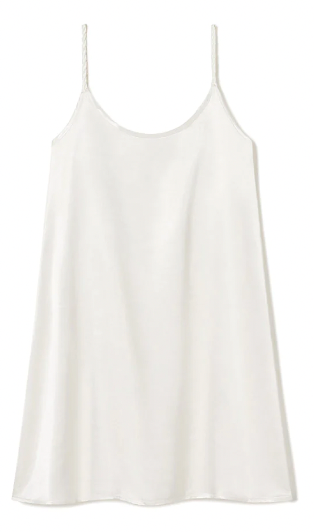 Pj Dreamwear Rowen Satin Nightgown With Braided Strap - Pearl