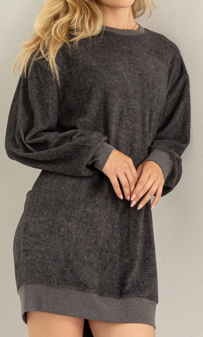 Heather Knit Sweatshirt Dress