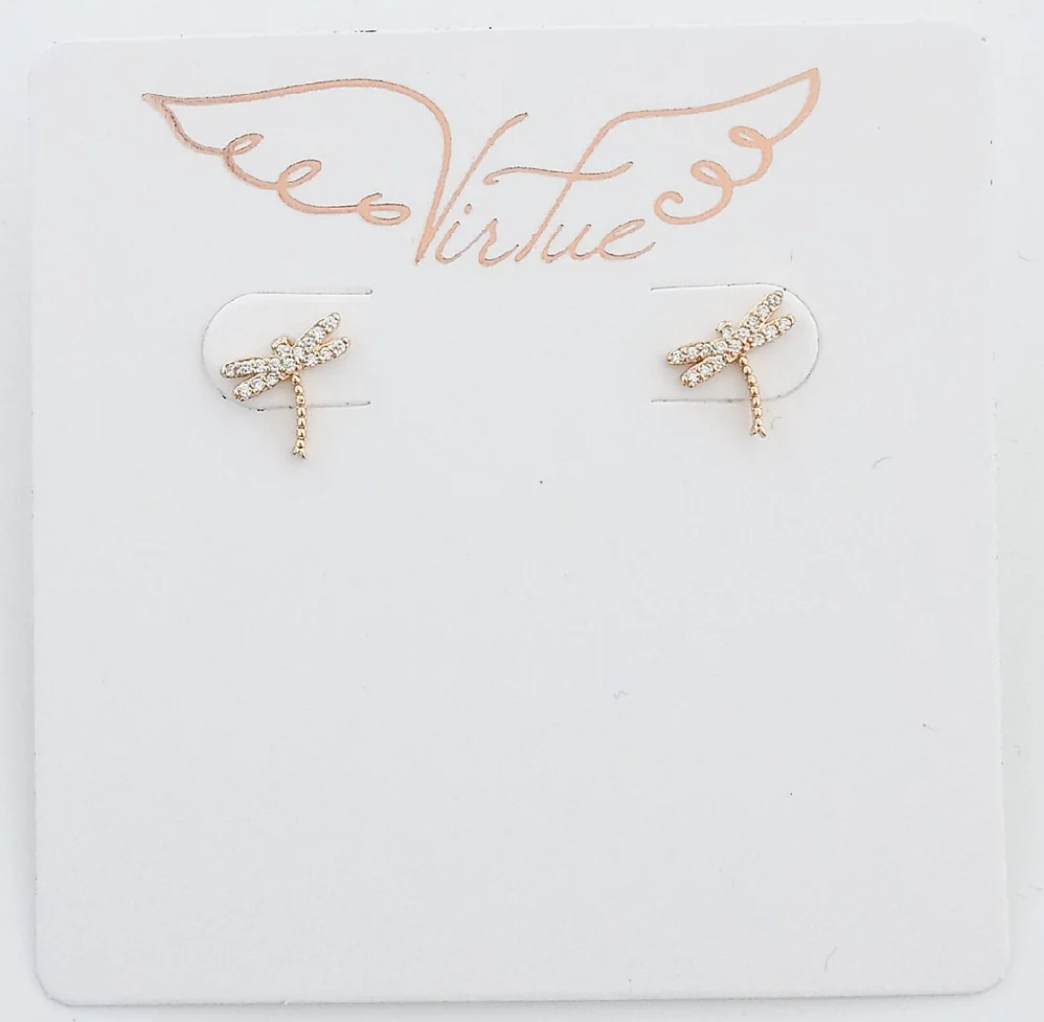 Virtue Jewelry Dragonfly Pave Stud