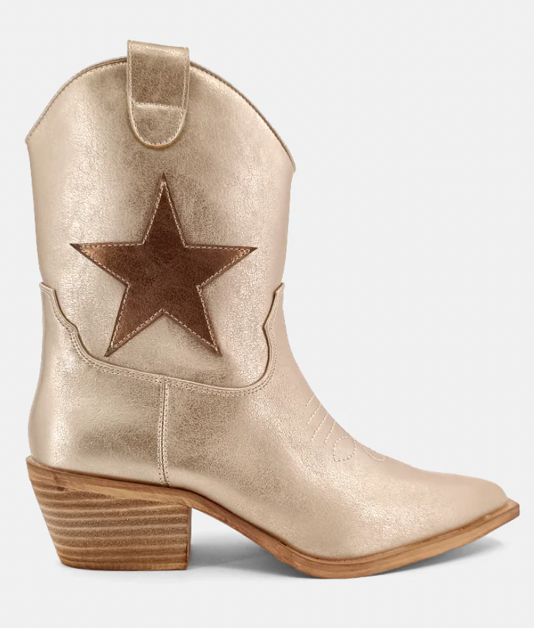 ShuShop Zurich Cowgirl Boot in Gold