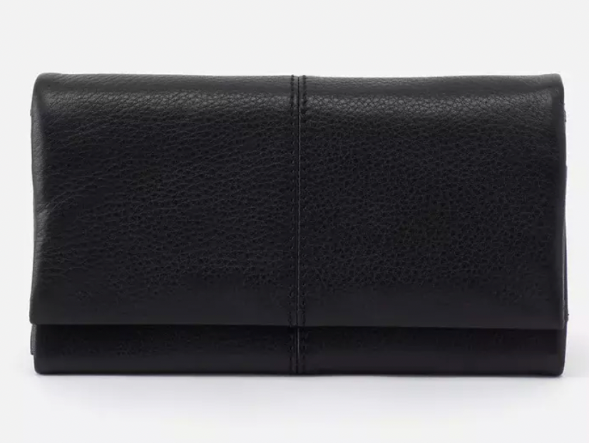 Hobo Keen Continental Wallet in Pebbled Leather - Black – Fly Boutique