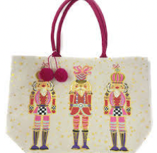 Guess & Co. Gold Foil Nutcracker Tote Bag