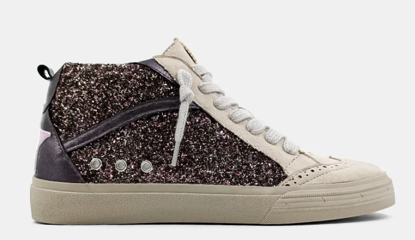 ShuShop Riley Sneaker in Pewter Glitter