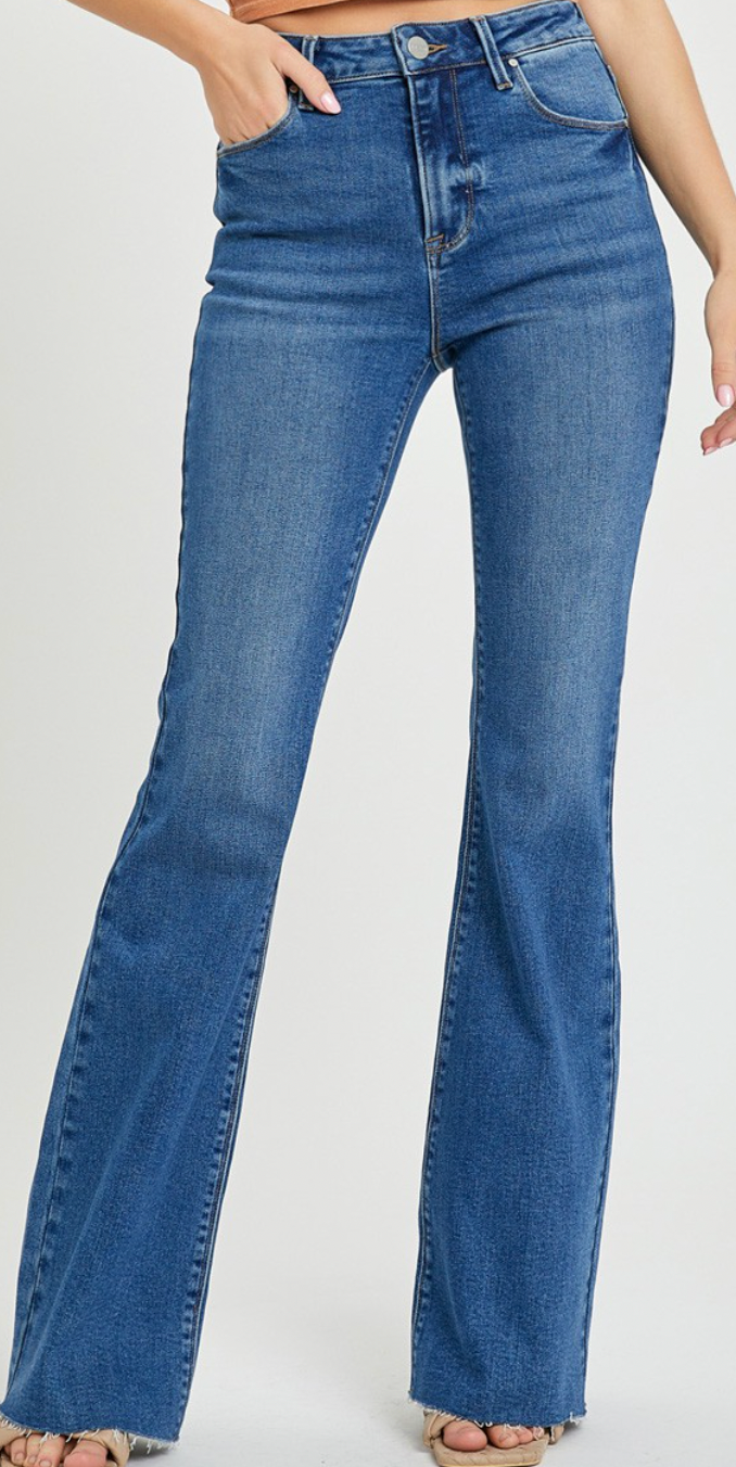 Risen Dark Wash High Rise Bootcut Jeans