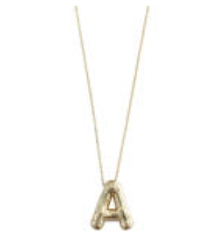 Gemelli Bubble Gold Initial Necklace