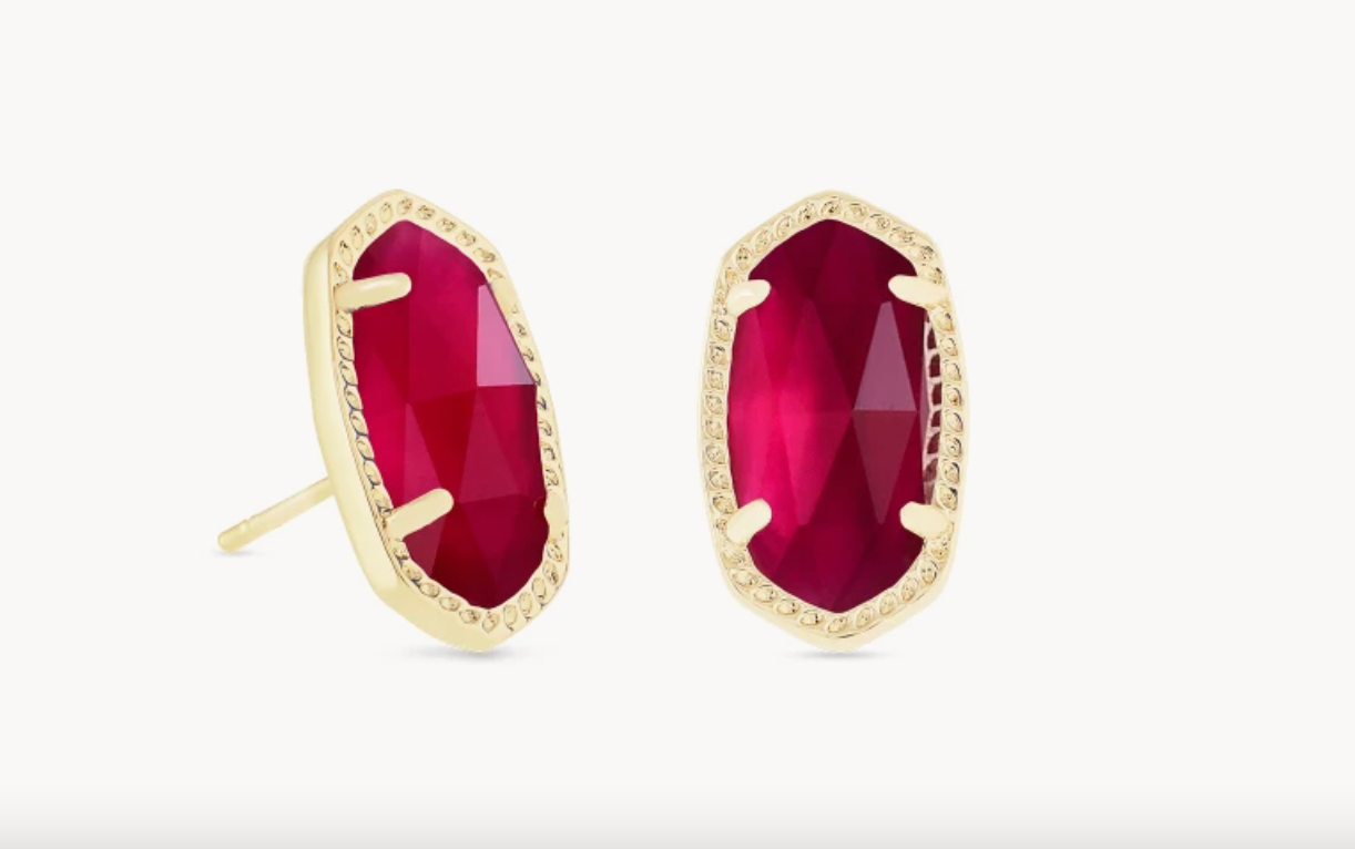Kendra Scott Ellie Gold Stud Earrings in Berry Illusion