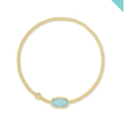 Kendra Scott Grayson Gold Stretch Bracelet in Light Blue