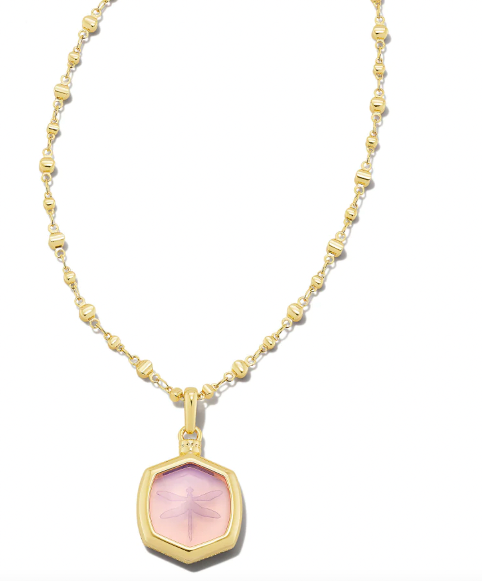 Kendra Scott Davie Intaglio Gold Pendant Necklace