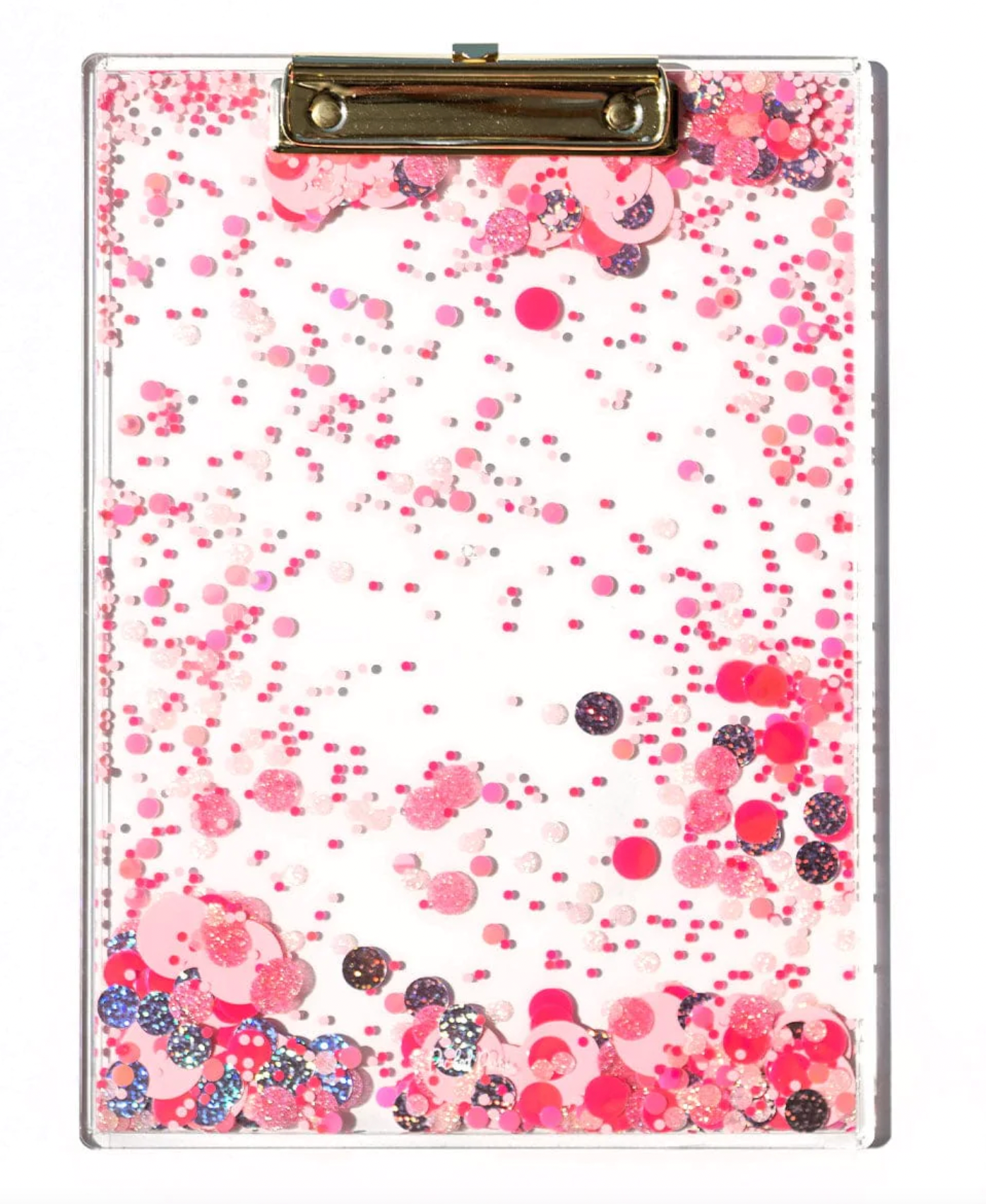 Pink Party Confetti Clear Clipboard