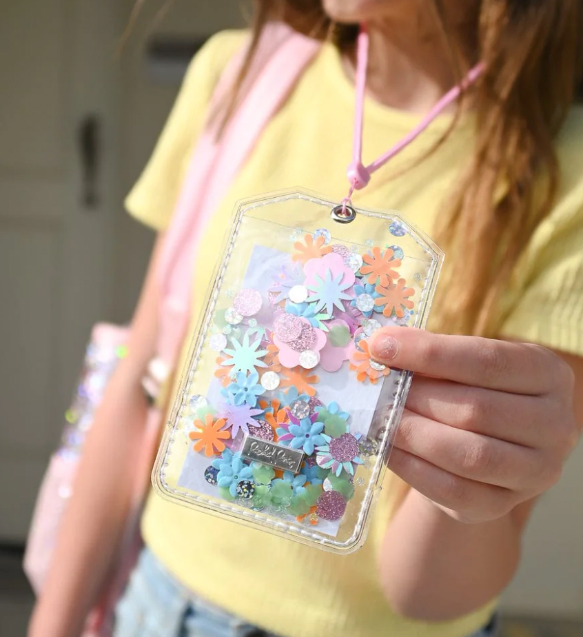 Flower Shop Confetti ID or Badge Holder Lanyard