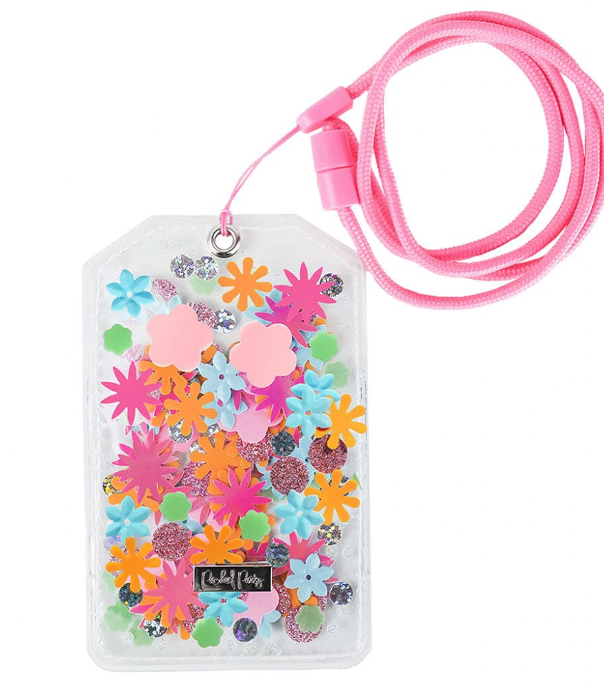 Flower Shop Confetti ID or Badge Holder Lanyard