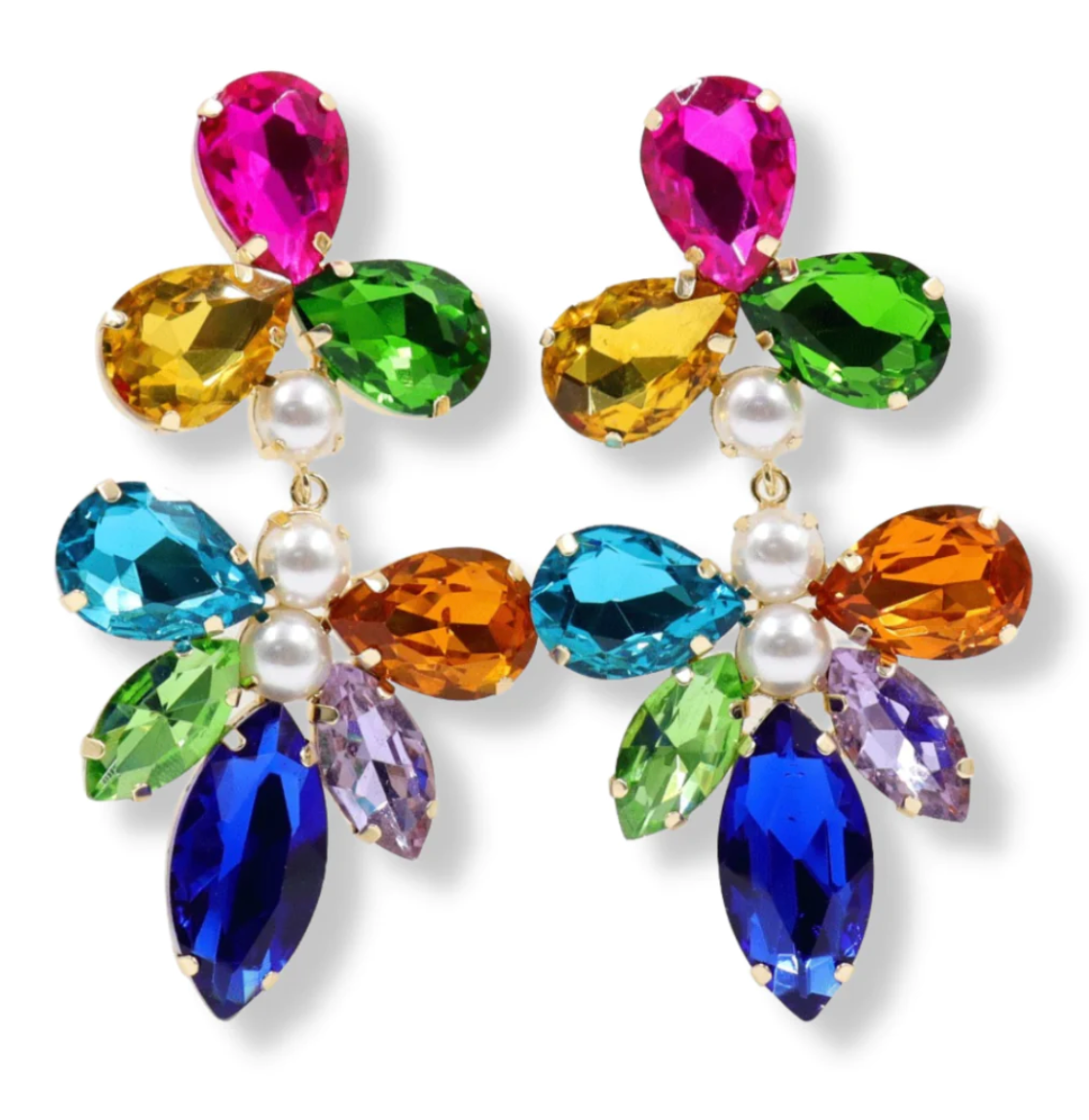 Brianna Cannon Multi-Colored Jeweled Statement Earrings