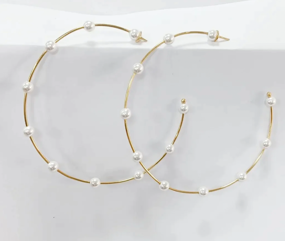 Allison Avery Pearl Hoops