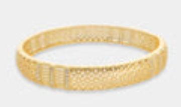 Gold Pave Detail Filigree Bangle Bracelet