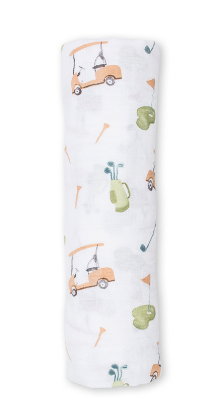 Lulujo Cotton Swaddle – Golf – 47×47″