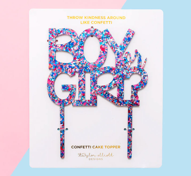 Taylor Elliot Designs Boy or Girl? Gender Reveal Cake Topper