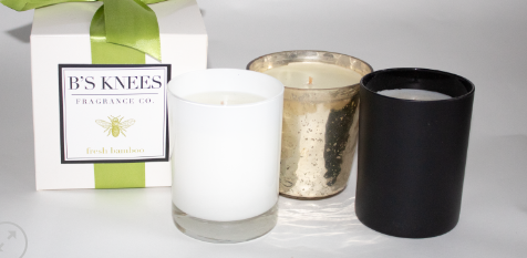 B's Knees Fragrances Fresh Bamboo 1 Wick Candle in White