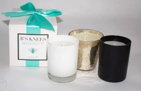 B's Knees Fragrances Ocean Air 1 Wick Candle in White