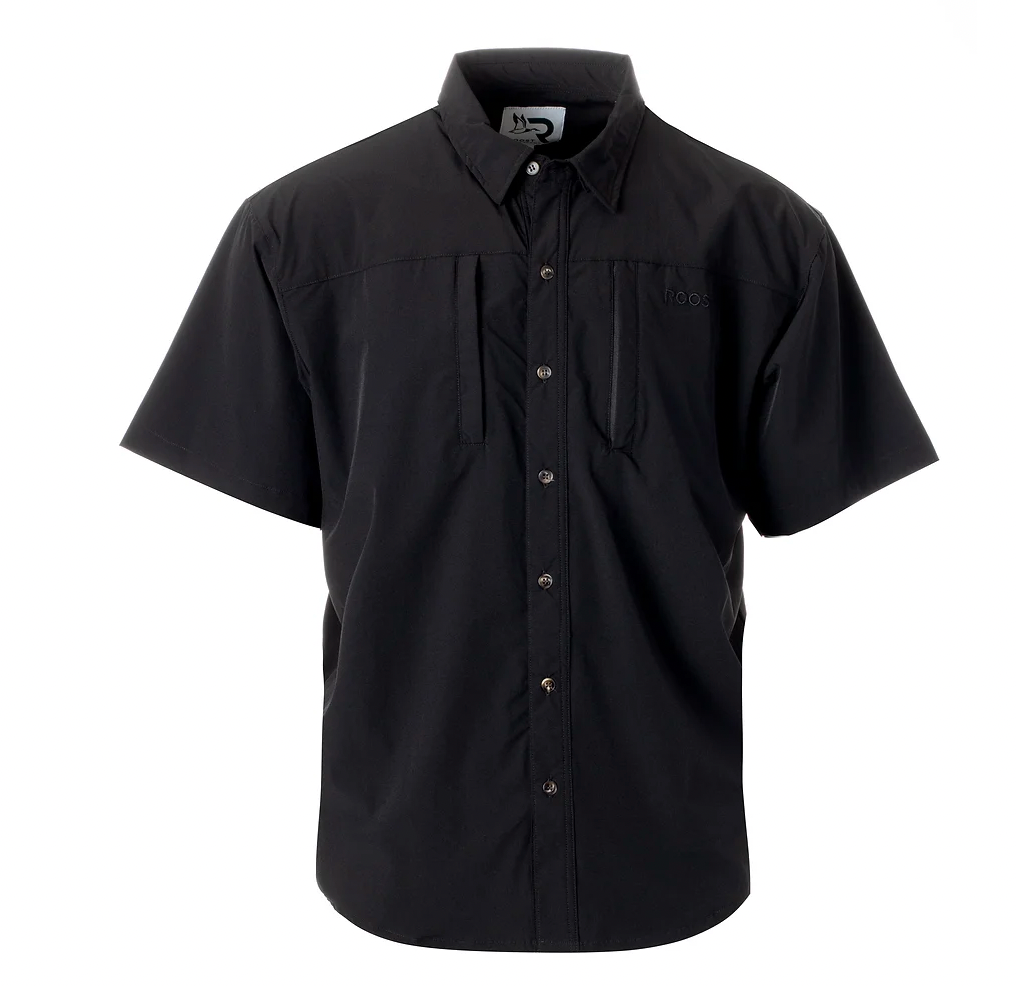 Roost Short Sleeve Button Down-Black