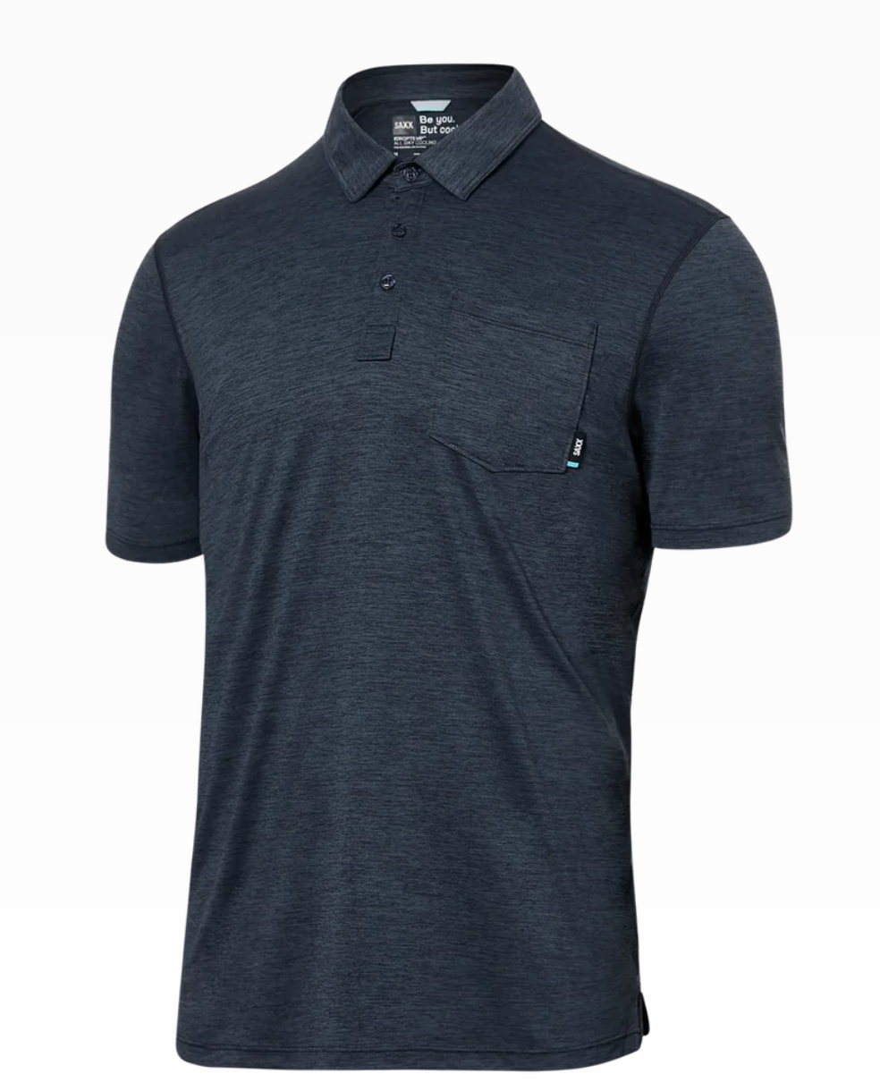 Saxx DropTemp All Day Cooling Short Sleeve Polo / Turbulence Heather