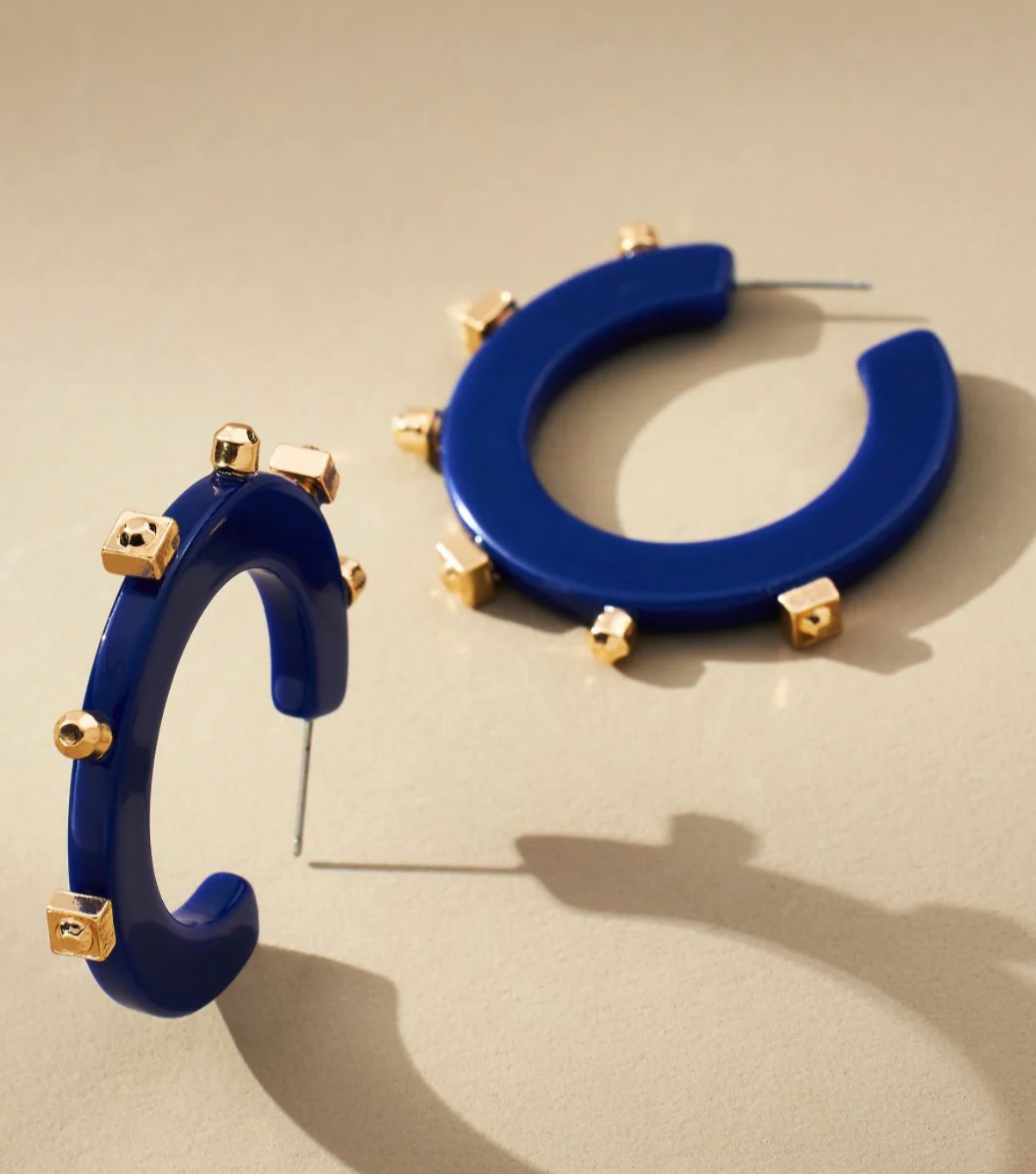 Smith & Co. Solid Jewel Hoop- Navy