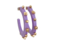 Smith & Co. Solid Jewel Hoop- Violet