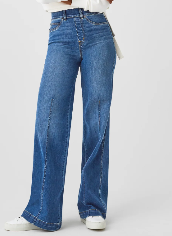 SPANX Seamed Front, Wide Leg Jeans- Vintage Indigo