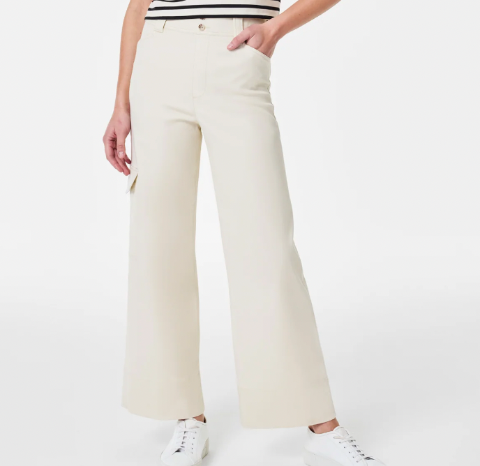 SPANX Stretch Twill Cropped Trouser- Eggshell