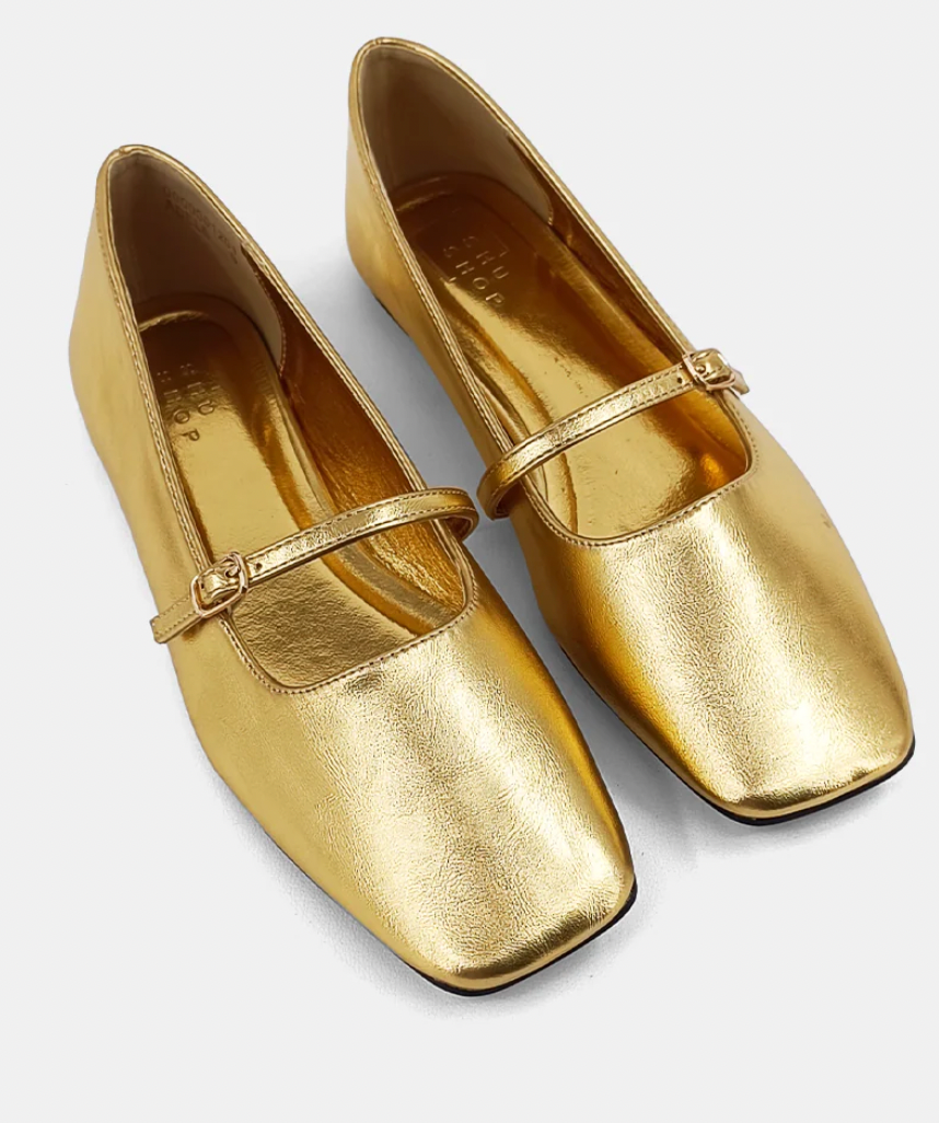 ShuShop Adele Flats- Gold