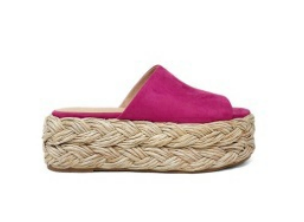 ShuShop Magenta Suede Ibiza Platform Sandal