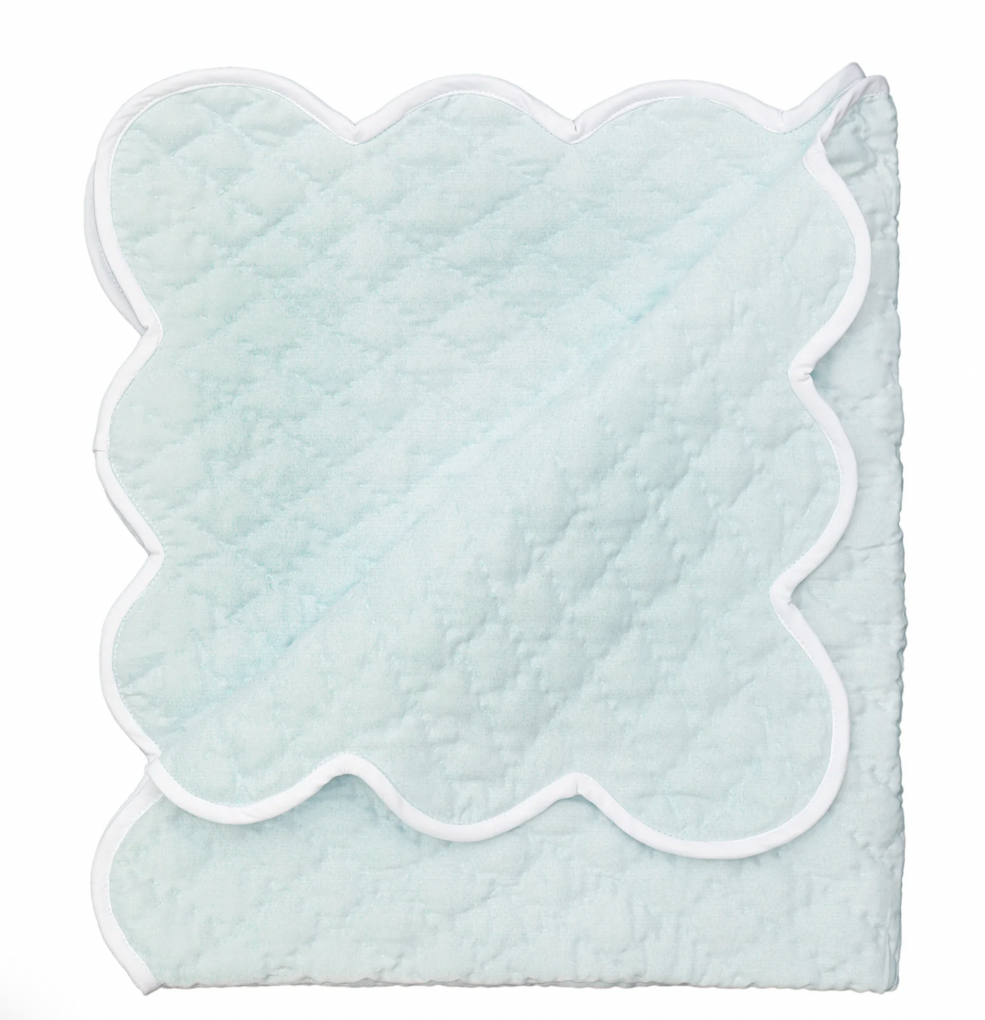 Lenora Blue Quilted Satin Baby Blanket