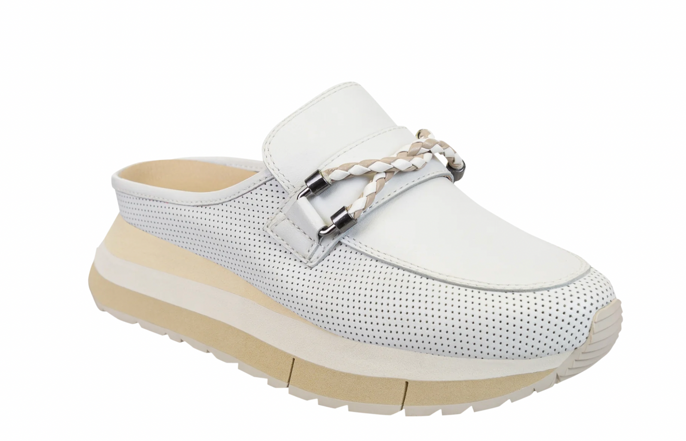 NakedFeet Polo Platform Sneakers in White