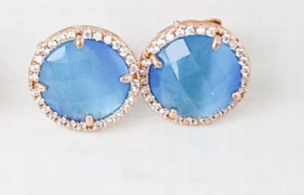 Virtue Jewelry Sky Blue Gemstone CZ Studs