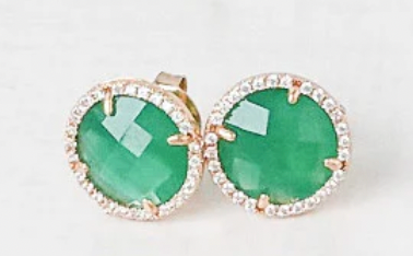 Virtue Jewelry Kelly Green Gemstone CZ Studs